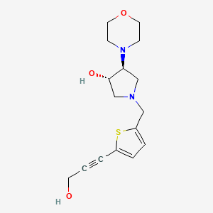 molecular formula C16H22N2O3S B5179989 (3S*,4S*)-1-{[5-(3-hydroxy-1-propyn-1-yl)-2-thienyl]methyl}-4-(4-morpholinyl)-3-pyrrolidinol 