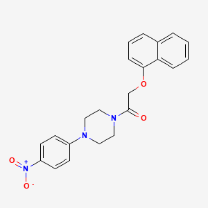 molecular formula C22H21N3O4 B5179991 1-[(1-naphthyloxy)acetyl]-4-(4-nitrophenyl)piperazine 