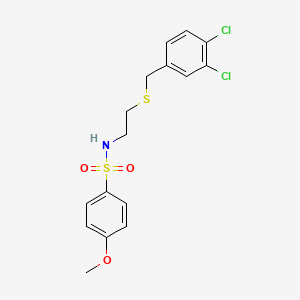 molecular formula C16H17Cl2NO3S2 B5180008 N-{2-[(3,4-dichlorobenzyl)thio]ethyl}-4-methoxybenzenesulfonamide 