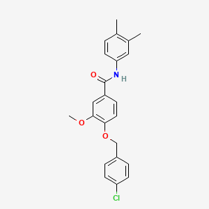 molecular formula C23H22ClNO3 B5180019 4-[(4-chlorobenzyl)oxy]-N-(3,4-dimethylphenyl)-3-methoxybenzamide 