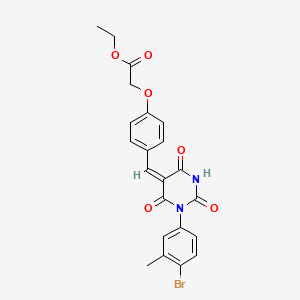 ethyl (4-{[1-(4-bromo-3-methylphenyl)-2,4,6-trioxotetrahydro-5(2H)-pyrimidinylidene]methyl}phenoxy)acetate