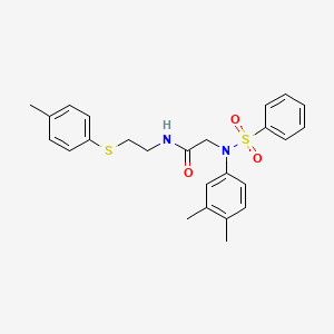 molecular formula C25H28N2O3S2 B5180048 N~2~-(3,4-dimethylphenyl)-N~1~-{2-[(4-methylphenyl)thio]ethyl}-N~2~-(phenylsulfonyl)glycinamide 