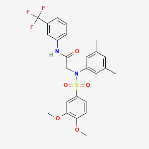 molecular formula C25H25F3N2O5S B5180056 N~2~-[(3,4-dimethoxyphenyl)sulfonyl]-N~2~-(3,5-dimethylphenyl)-N~1~-[3-(trifluoromethyl)phenyl]glycinamide 