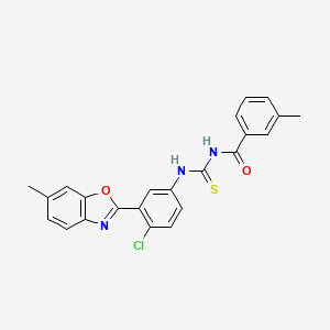 molecular formula C23H18ClN3O2S B5180127 N-({[4-chloro-3-(6-methyl-1,3-benzoxazol-2-yl)phenyl]amino}carbonothioyl)-3-methylbenzamide 