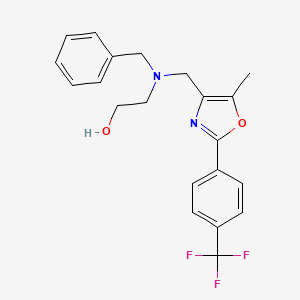 molecular formula C21H21F3N2O2 B5180133 2-[benzyl({5-methyl-2-[4-(trifluoromethyl)phenyl]-1,3-oxazol-4-yl}methyl)amino]ethanol 