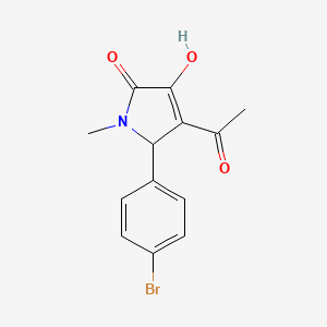 molecular formula C13H12BrNO3 B5180165 4-acetyl-5-(4-bromophenyl)-3-hydroxy-1-methyl-1,5-dihydro-2H-pyrrol-2-one 