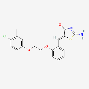 molecular formula C19H17ClN2O3S B5180189 5-{2-[2-(4-chloro-3-methylphenoxy)ethoxy]benzylidene}-2-imino-1,3-thiazolidin-4-one 