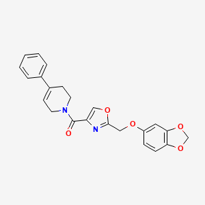 molecular formula C23H20N2O5 B5180204 1-({2-[(1,3-benzodioxol-5-yloxy)methyl]-1,3-oxazol-4-yl}carbonyl)-4-phenyl-1,2,3,6-tetrahydropyridine 