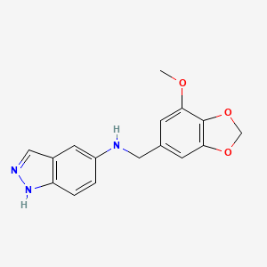 molecular formula C16H15N3O3 B5180229 N-[(7-methoxy-1,3-benzodioxol-5-yl)methyl]-1H-indazol-5-amine 