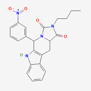 molecular formula C23H22N4O4 B5180246 2-butyl-5-(3-nitrophenyl)-5,6,11,11a-tetrahydro-1H-imidazo[1',5':1,6]pyrido[3,4-b]indole-1,3(2H)-dione 