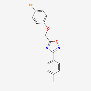 molecular formula C16H13BrN2O2 B5180284 5-[(4-bromophenoxy)methyl]-3-(4-methylphenyl)-1,2,4-oxadiazole 