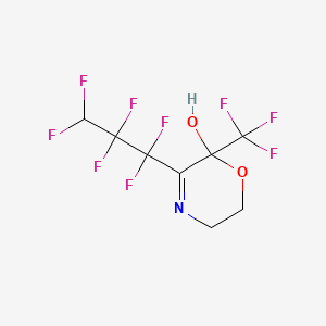 molecular formula C8H6F9NO2 B5180303 3-(1,1,2,2,3,3-hexafluoropropyl)-2-(trifluoromethyl)-5,6-dihydro-2H-1,4-oxazin-2-ol 