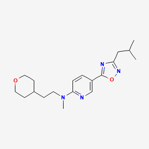 molecular formula C19H28N4O2 B5180317 5-(3-isobutyl-1,2,4-oxadiazol-5-yl)-N-methyl-N-[2-(tetrahydro-2H-pyran-4-yl)ethyl]-2-pyridinamine 