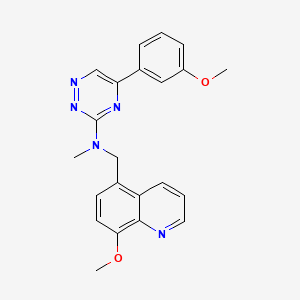 molecular formula C22H21N5O2 B5180326 5-(3-methoxyphenyl)-N-[(8-methoxy-5-quinolinyl)methyl]-N-methyl-1,2,4-triazin-3-amine 