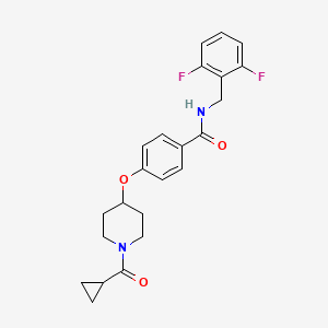 molecular formula C23H24F2N2O3 B5180333 4-{[1-(cyclopropylcarbonyl)-4-piperidinyl]oxy}-N-(2,6-difluorobenzyl)benzamide 