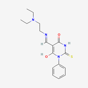 molecular formula C17H22N4O2S B5180365 5-({[2-(diethylamino)ethyl]amino}methylene)-1-phenyl-2-thioxodihydro-4,6(1H,5H)-pyrimidinedione 