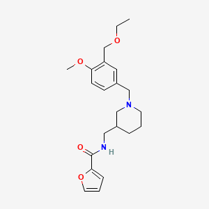 molecular formula C22H30N2O4 B5180397 N-({1-[3-(ethoxymethyl)-4-methoxybenzyl]-3-piperidinyl}methyl)-2-furamide 