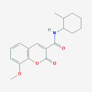molecular formula C18H21NO4 B5180400 8-methoxy-N-(2-methylcyclohexyl)-2-oxo-2H-chromene-3-carboxamide 