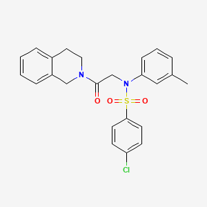 molecular formula C24H23ClN2O3S B5180408 4-chloro-N-[2-(3,4-dihydro-2(1H)-isoquinolinyl)-2-oxoethyl]-N-(3-methylphenyl)benzenesulfonamide 