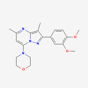 molecular formula C20H24N4O3 B5180409 2-(3,4-dimethoxyphenyl)-3,5-dimethyl-7-(4-morpholinyl)pyrazolo[1,5-a]pyrimidine 