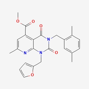 molecular formula C24H23N3O5 B5180416 methyl 3-(2,5-dimethylbenzyl)-1-(2-furylmethyl)-7-methyl-2,4-dioxo-1,2,3,4-tetrahydropyrido[2,3-d]pyrimidine-5-carboxylate 