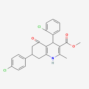 molecular formula C24H21Cl2NO3 B5180419 methyl 4-(2-chlorophenyl)-7-(4-chlorophenyl)-2-methyl-5-oxo-1,4,5,6,7,8-hexahydro-3-quinolinecarboxylate CAS No. 5709-92-2