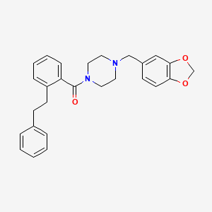 molecular formula C27H28N2O3 B5180441 1-(1,3-benzodioxol-5-ylmethyl)-4-[2-(2-phenylethyl)benzoyl]piperazine 