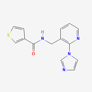 molecular formula C14H12N4OS B5180447 N-{[2-(1H-imidazol-1-yl)-3-pyridinyl]methyl}-3-thiophenecarboxamide 