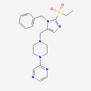 molecular formula C21H26N6O2S B5180458 2-(4-{[1-benzyl-2-(ethylsulfonyl)-1H-imidazol-5-yl]methyl}-1-piperazinyl)pyrazine 