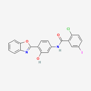 molecular formula C20H12ClIN2O3 B5180473 N-[4-(1,3-benzoxazol-2-yl)-3-hydroxyphenyl]-2-chloro-5-iodobenzamide 