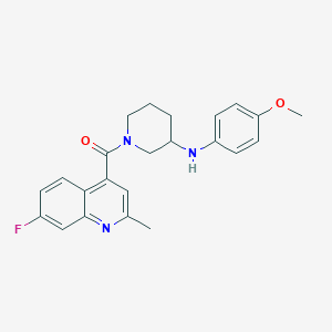 molecular formula C23H24FN3O2 B5180476 1-[(7-fluoro-2-methyl-4-quinolinyl)carbonyl]-N-(4-methoxyphenyl)-3-piperidinamine 