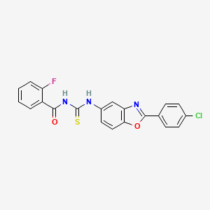 molecular formula C21H13ClFN3O2S B5180477 N-({[2-(4-chlorophenyl)-1,3-benzoxazol-5-yl]amino}carbonothioyl)-2-fluorobenzamide CAS No. 6383-22-8
