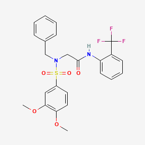 molecular formula C24H23F3N2O5S B5180485 N~2~-benzyl-N~2~-[(3,4-dimethoxyphenyl)sulfonyl]-N~1~-[2-(trifluoromethyl)phenyl]glycinamide 