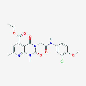 molecular formula C21H21ClN4O6 B5180486 ethyl 3-{2-[(3-chloro-4-methoxyphenyl)amino]-2-oxoethyl}-1,7-dimethyl-2,4-dioxo-1,2,3,4-tetrahydropyrido[2,3-d]pyrimidine-5-carboxylate 