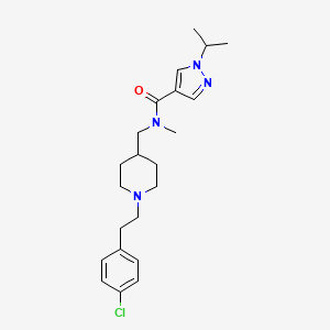 molecular formula C22H31ClN4O B5180491 N-({1-[2-(4-chlorophenyl)ethyl]-4-piperidinyl}methyl)-1-isopropyl-N-methyl-1H-pyrazole-4-carboxamide 