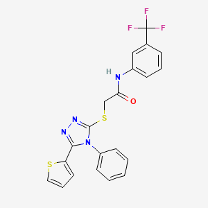 molecular formula C21H15F3N4OS2 B5180495 2-{[4-phenyl-5-(2-thienyl)-4H-1,2,4-triazol-3-yl]thio}-N-[3-(trifluoromethyl)phenyl]acetamide 