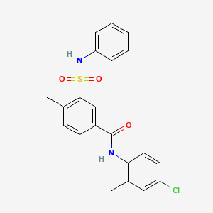 molecular formula C21H19ClN2O3S B5180510 3-(anilinosulfonyl)-N-(4-chloro-2-methylphenyl)-4-methylbenzamide 