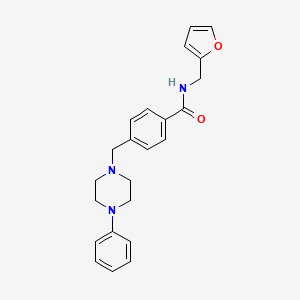molecular formula C23H25N3O2 B5180531 N-(2-furylmethyl)-4-[(4-phenyl-1-piperazinyl)methyl]benzamide 