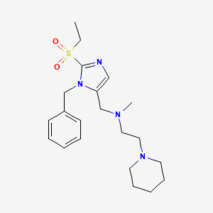 N-{[1-benzyl-2-(ethylsulfonyl)-1H-imidazol-5-yl]methyl}-N-methyl-2-(1-piperidinyl)ethanamine