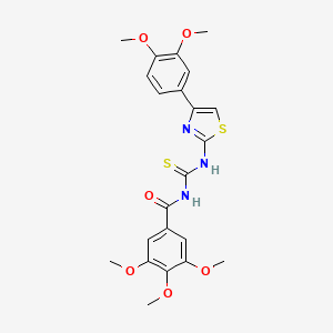 molecular formula C22H23N3O6S2 B5180557 N-({[4-(3,4-dimethoxyphenyl)-1,3-thiazol-2-yl]amino}carbonothioyl)-3,4,5-trimethoxybenzamide 