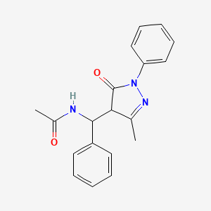 molecular formula C19H19N3O2 B5180559 N-[(3-methyl-5-oxo-1-phenyl-4,5-dihydro-1H-pyrazol-4-yl)(phenyl)methyl]acetamide 