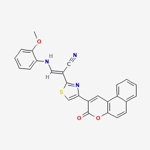 3-[(2-methoxyphenyl)amino]-2-[4-(3-oxo-3H-benzo[f]chromen-2-yl)-1,3-thiazol-2-yl]acrylonitrile