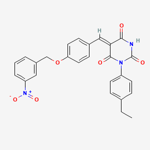 molecular formula C26H21N3O6 B5180581 1-(4-ethylphenyl)-5-{4-[(3-nitrobenzyl)oxy]benzylidene}-2,4,6(1H,3H,5H)-pyrimidinetrione 