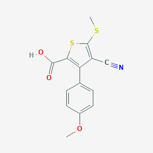 molecular formula C14H11NO3S2 B051806 4-氰基-3-(4-甲氧基苯基)-5-(甲硫基)噻吩-2-羧酸 CAS No. 116493-07-3