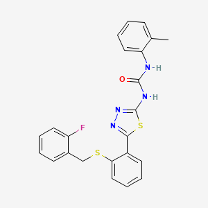 molecular formula C23H19FN4OS2 B5180606 N-(5-{2-[(2-fluorobenzyl)thio]phenyl}-1,3,4-thiadiazol-2-yl)-N'-(2-methylphenyl)urea 