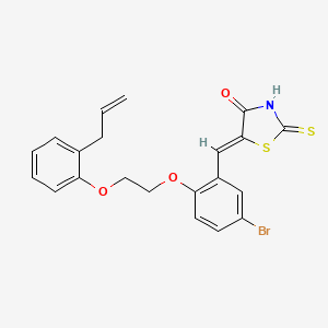 molecular formula C21H18BrNO3S2 B5180618 5-{2-[2-(2-allylphenoxy)ethoxy]-5-bromobenzylidene}-2-thioxo-1,3-thiazolidin-4-one 