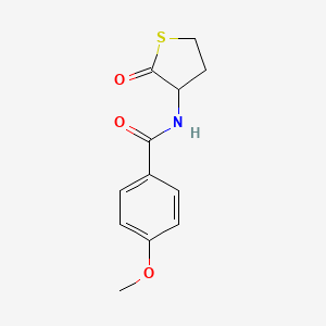 molecular formula C12H13NO3S B5180635 4-methoxy-N-(2-oxotetrahydro-3-thienyl)benzamide 