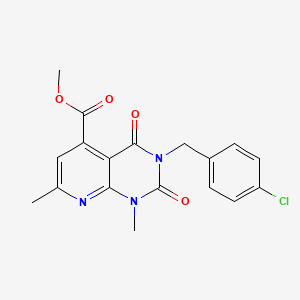 molecular formula C18H16ClN3O4 B5180668 methyl 3-(4-chlorobenzyl)-1,7-dimethyl-2,4-dioxo-1,2,3,4-tetrahydropyrido[2,3-d]pyrimidine-5-carboxylate 