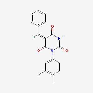 molecular formula C19H16N2O3 B5180676 5-benzylidene-1-(3,4-dimethylphenyl)-2,4,6(1H,3H,5H)-pyrimidinetrione 
