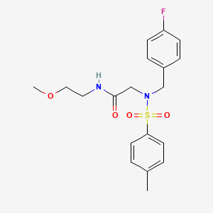 molecular formula C19H23FN2O4S B5180683 N~2~-(4-fluorobenzyl)-N~1~-(2-methoxyethyl)-N~2~-[(4-methylphenyl)sulfonyl]glycinamide 